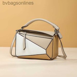 Luxus Original Loeweelry -Umhängetaschen Designer für Frauen Männer Geometrische Spleißbeutel für Frauen fortgeschrittene weiche Leder -Handheld -Tasche mit originalem Logo