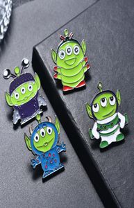 Three eyes Brooch alien cowboy astronaut cartoon metal jewelry multifunction anti light silk scarf Button Badge 7 colors9520370