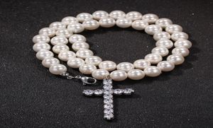 Fashion Herren Perlen Perle Perlen Halskette Hip Hop Schmuck aus Pendellöglichkeiten Halsketten 8mm 10mm3607297 vereisen