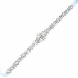 1PCSIER RHINESTES BRIDAL BELT DIAMD WEDDING DR BELTS CRYSTAL SATIN WEDDINGS WEDDING BRIDESMAID DR WDD1141 828Q＃