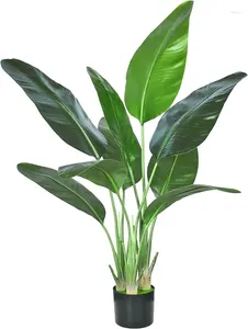 Dekorativa blommor Artificial Bird of Paradise Plant Faux Palm Tree Potted With Real Touch Leaves Fake Trees For Home Living Room Office