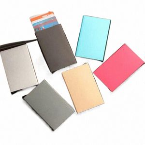 wysokiej jakości stal stalowy uchwyt karty kredytowej Mężczyźni Slim Anti Protect Id ID posiadacza karty podróży Kobiety portfel RFID Metal case Porte Carte A8mx#