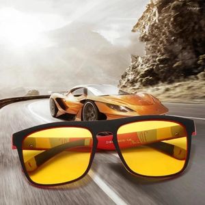 Óculos de sol Visão noturna óculos homens mulheres polarizadas lentes amarelas anti-Glare Goggle Driving Sun UV400 Eyewear