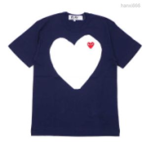 Tee Com Des Garcons Play Heart Print T-shirt Navy Blue Unisex Japan Best Quality Euro Size