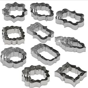 Zuckerkeksform 4pcs Plaqueschneider Kekse Rahmen DIY -Kuchen Oval Quadrat Rechteck Fantastisches Edelstahlkeksformform Set Set