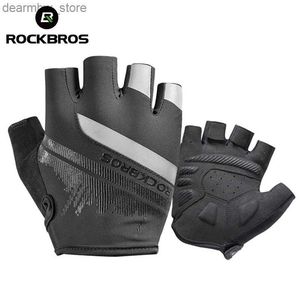 Велосипедные перчатки Rockbros Cycling Gloves Half Finger Shock -Reseptaint Breathable Mtb Road Gloves Мужчины Женские спортивные велосипедные оборудование L48