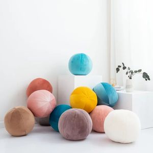 Nordic Velvet Pure Color Round Kissen Ball Home Dekorative Kissen Sofa Art Ball Room Salon Galerie Bodenkissen Kissen