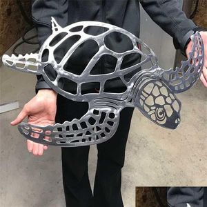 Adesivi da parete Metal Turtle Ornament Beach Tema Decorazioni artistiche appese per il soggiorno interno S7 211021317m Delivery Delivery Dhksh