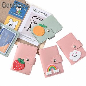 Women Card Holder Wallet Pu Cleat Carto 26 بت حالة المدرسة حامل المدرسة الرجال نساء ائتمان جواز سفر حقيبة معرف جواز سفر I07U#