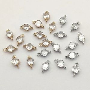 Arrival 5mm 100pcs Cubic Zirconia Pendant Copper Round Connectors For Handmade Necklace/Earrings DIY PartsJewelry Findings 240414