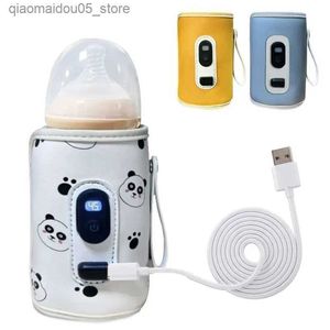 Flaskvärmare sterilisatorer# USB Babyflaska värmepåse Universal Digital Display Care Heater Portable Q2404172