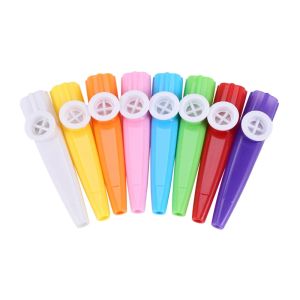 Kablolar 24 adet plastik kazoos 8 renkli kazoo müzik aleti, gitar, ukulele, keman, piyano klavye, grea için iyi arkadaş