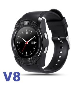 V8 Smart Watches Wrist Watch Relógio 03m Câmera Sim TF Card IPS HD Circle Screen SmartWatch para Android com o varejo Box4072381