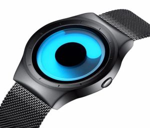 Zegarek megalitowy moda swobodne zegarki Mężczyźni 3D Creative Waterproof Analogood Watch zegar czarny stal nierdzewna nadgarstka 5690169