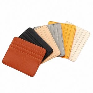 1PCS PU Leder -ID -Kartenhalter Conbon Color Bank Kreditkartenbox Multi -Slot Slim Card Case Wallet Frauen Männer Bussin Cover R1DE#