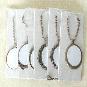 leere Halsketten Anhänger für Sublimation Frauen Männer Halskette Anhänger Schmuck für thermische Transferdruckdrucken DIY liefert kleine ganze 1536109