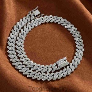 Hip Hop Style Diamond Cuban Chain High Quality Creative Tight Zinc Alloy Water Diamond 14mm Cuban Necklace