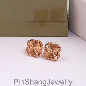 Stud Earrings Four-leaf Clover Cleef Earrings Womens Fashion 18K Gold Earring Jewelry