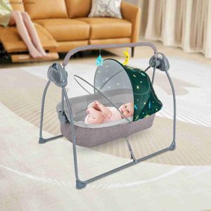 Baby Cribs Baby Cradle Swing 5 Speed Electric Stand Crib Auto Rocking Chair Bed with Remote Control Infant Musical Sleeping Basket for 0-1 L416