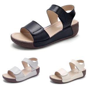 Kostenlose Schifffahrtswomen Sandalen Schuhe niedrige Heels flach feste schwarze graue Creme-Pantetten Frauen Sommerschuhe Größe 35-41 Gai