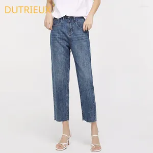 Women's Jeans DUTRIEUX 2024 Winter And Summer Women Slim Cotton Casual Pants Fashion High Quality Ladies