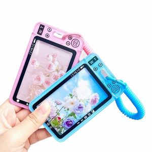 Transparent akrylfotokardhållarkortskåp Candy Color ID Busskort Holder Foton Protector Hylsa Badge Holder Statiery 35pc#