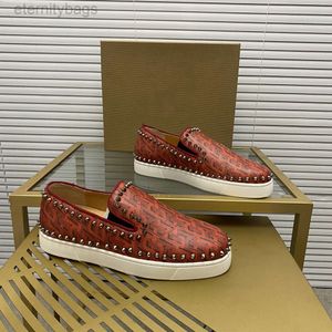 top quality mens stylish studded shoes handcrafted real leather designer rock style unisex red soles shoes luxury fashion womens diamond encrusted casual shoe 0006