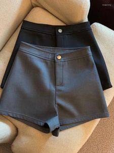 Women's Shorts Spring Summer Wide Leg Pantalones Cortos De Muje Harajuku Black High Waisted Elastic Gray Suit Women Y2k Slim