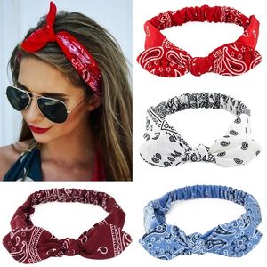 6st Ny Boho Women Soft Solid Print pannband Vintage Cross Knot Elastic Hairbands Turban Bandanas Girls Hair Bands Hair Accessories