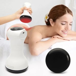 Stone GuaSha Massager Electric Compress Heating Vibration For Body Natural Warming Moxibustion Instrument Skin Spa USB 240408