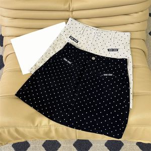 Polka Dot Kobiet dżinsowa spódnica Dres Luksusowy projektant Krótkie spódnice swobodne mody dżinsowe