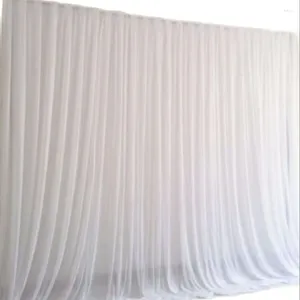 Party Decoration Wedding Stage Backdrops Romantic White Curtain With Purple Swags Sequins Fast Delivery