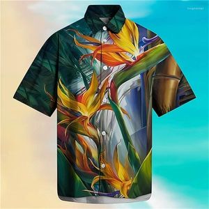 Men's Casual Shirts Womens Floral Hawaiian Summer Fashion 3d Print Cozy Short Sleeve Beach Oversized Lapel Plain Shirt Clothing