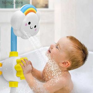 Sand Play Water Fun New Bath Toys for Baby Water Game Clouds Model Faucet Shower Water Spray Toy For Children Squirting Sprinkler Bathroom Kids Gift Y240416