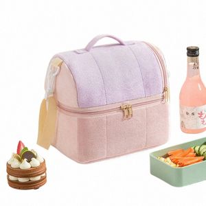 4Colors Toast Lunch Bag Ladies Isolated Soft Cooler Lunchbox med axelrem Insulati stor kapacitet Matorganisatorväskor S5W9#