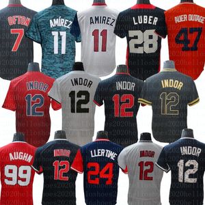 Customized S-4XL Jose Ramirez Guardians Jersey Emmanuel Clase Steven Kwan Andres Gimenez Josh Naylor Amed Rosario Shane Bieber Custom Baseball Jerseys