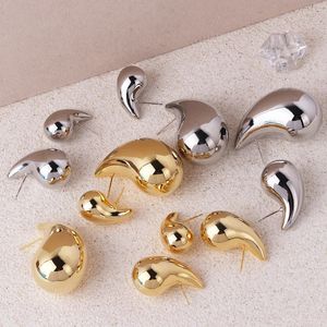 XIALUOKE Fashion Modern Jewelry Gold Silver Color Teardrop Earrings For Women Girl Gift Ear Accessories 240416