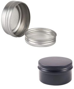 24pcs 50G Металлические алюминиевые круглые оловянные банки коробка серебро пустого косметического крема