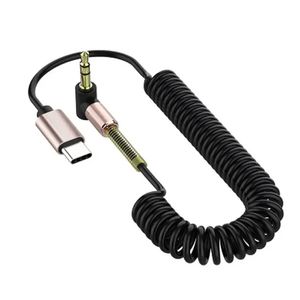 Extensão de áudio Tipo C a 3,5 mm Audio Aux Cable para Huawei Car fone de ouvido Linha de arame de alto-falante 3.5 Jack Aux USB C Cordão adaptador