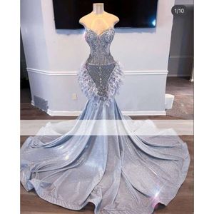 Sexy Sparkly Mermaid Prom Dresses Silver Crystals Black Girls Evening Gowns Party Wear vestidos de graduacion