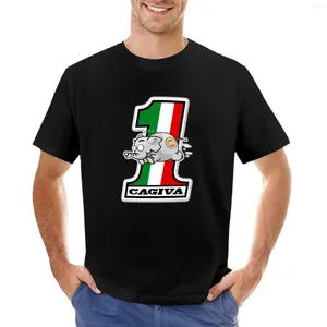 Camisetas masculinas Cagiva Número 1 Elefantino Camiseta Man Roupos Camisa personalizada de camisetas personalizadas de grandes dimensões