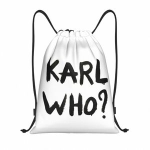 custom Karl Who Drawstring Bags for Shop Yoga Backpacks Women Men Sports Gym Sackpack U2bI#