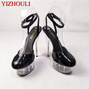 Buty taneczne Kryształowe sandały sklepowe o wysokości 15 cm zostały zalecane przez właściciela sklepu dla modnych butów scenicznych dla kobiet