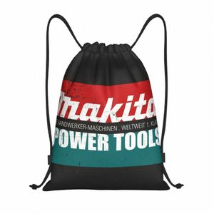 Vintage Makitaes Power Tools DrawString Bag Kvinnor Män vikbar sport Gym Sackpack Shop -lagring av ryggsäckar D4ZV#