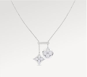 Med Box Fashion Classic Diamond Neckor Pendants rostfritt stål Sier Pläterad halsband för kvinnors valentinsdag bröllop smycken