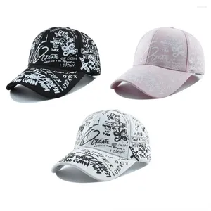 Tappi a sfera regolabile berretto da baseball moda stampa graffiti lunghi cappello sportivo a tenatura versatile sole esterno