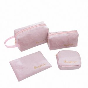 women Cosmetic Bag Soft Veet Make Up Storage Bag Pads Toiletry Package Travel Makeup Bag Organizer Pouch Beauty Case W U7lT#