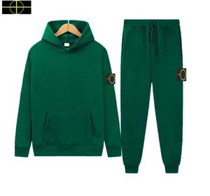 Giacca in pietra di marca Plus size Paperino autunno Inverno pantaloni con cappuccio da cappuccio Harajuku Sportswear Brand Sportswear Sports Solid con cappuccio Solfizzato Set 2pici