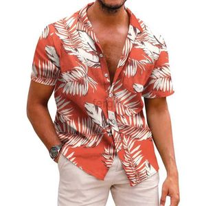 Mäns casual skjortor herrskjorta mönster tryckt lapel sommar randig kortärmad hawaiian daglig semester andas avslappnad och bekväm 24416