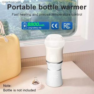 Bottle Warmers Sterilizers# Portable baby bottle heater 8800mAh USB charging 4-bottle adapter temperature adjustment quick heating baby bottle heater Q240416